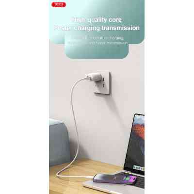 Дата кабель USB-C to USB-C 1.0m 60W braided XO (NBQ236B_White) Вінниця