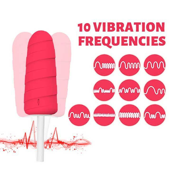 Вібратор "Морозиво" 10X Popsicle Vibrator USB - Рожевий - Вібратори Вінниця - фото 9