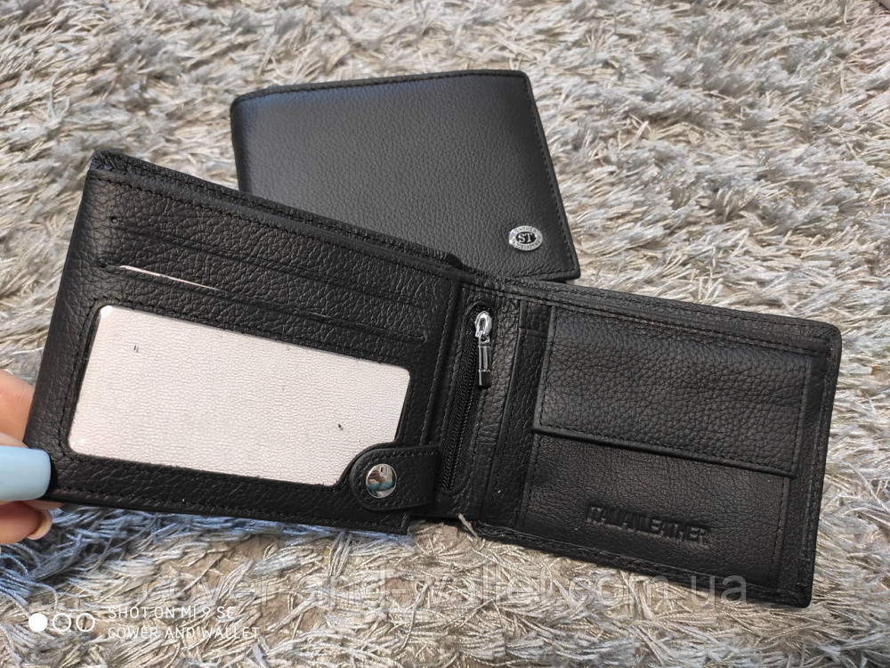 Шкіряний чоловічий гаманець без застібки з блоком для документів ST 108 Київ - фото 1