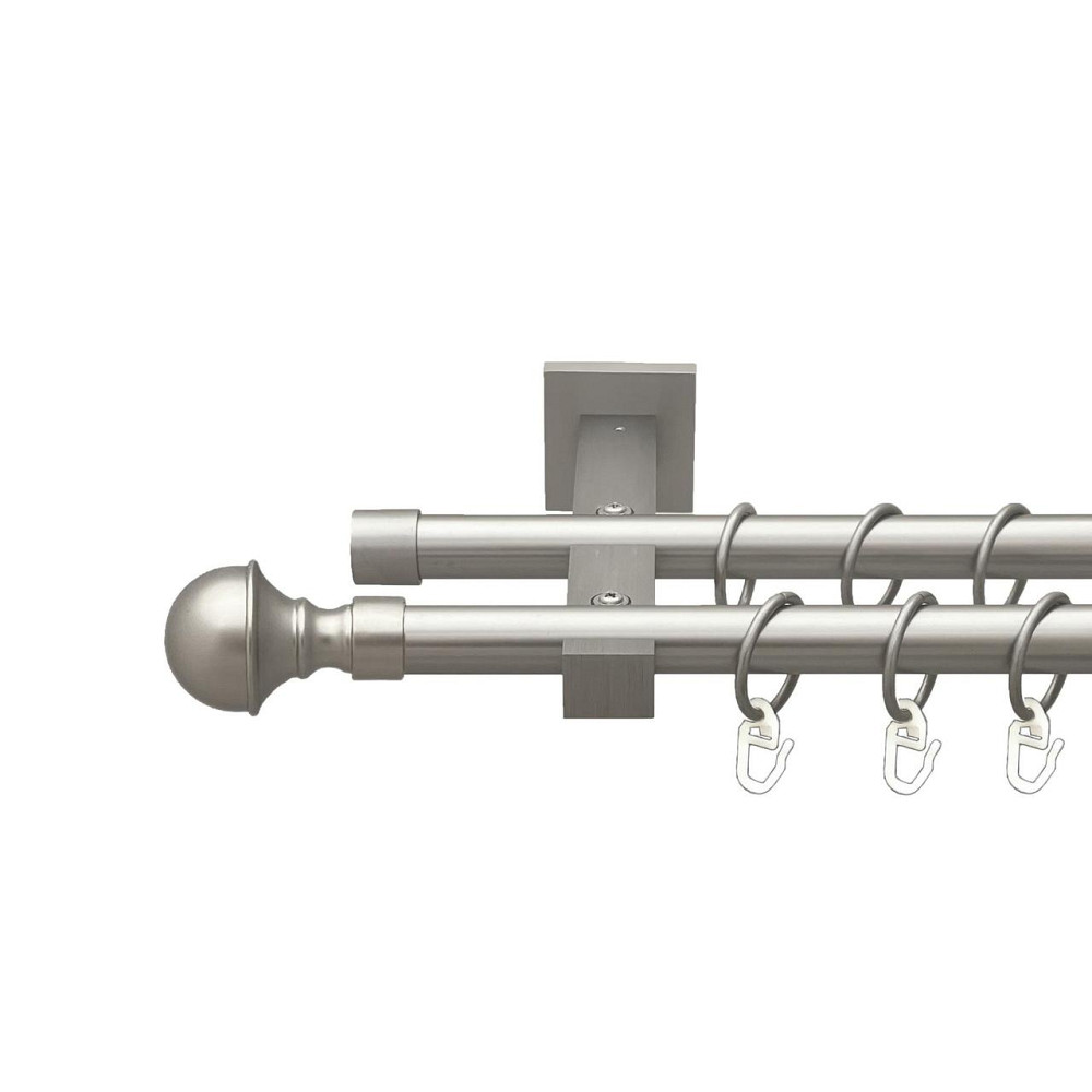 Карниз Orvit Бостон металевий дворядний техно гладка труба кільце металеве Сатин 19\19 мм 160 см (00-00027359) Львів - фото 1