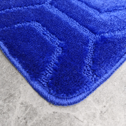 Набір килимків для ванної 2шт 60*100см+50*60см U-виріз Соти Standard синій поліпропілен Дариана Житомир