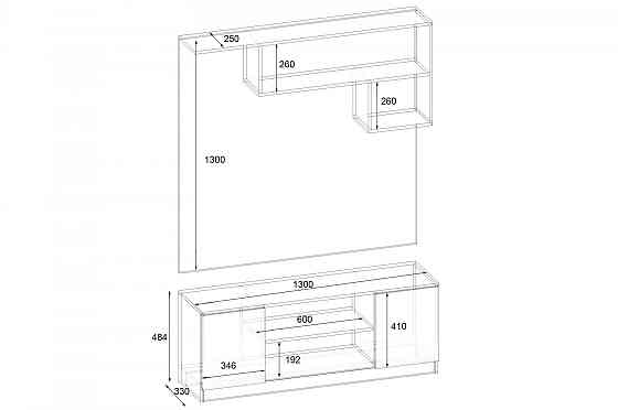 Передпокій ГКШ-10, Дуб Сонома Трюфель, 1300/350/1900 Львів