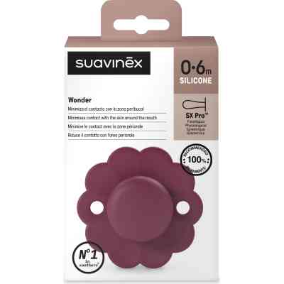 Пустышка Suavinex Wonder физиологическая, 0-6 мес. бордовая (308376) Винница