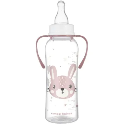 Бутылочка для кормления Canpol babies CUTE ANIMALS стандартная с ручками 250 мл розовая (11/845_pin) Винница