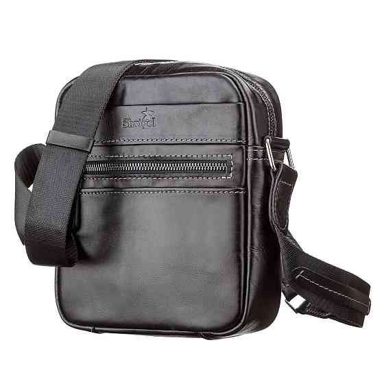 Сумка чоловіча шкіряна Чорна (SHVIGEL) Київ