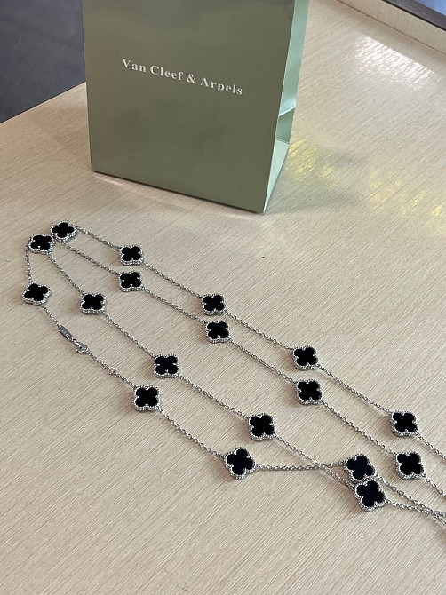 Подвеска Van Cleef  20 элементов  Эмаль под агат, белое золото Одесса - изображение 1