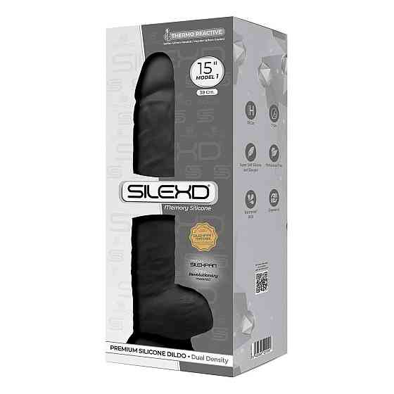 Фалоімітатор SilexD Kingston Black (MODEL 15in), двошаровий, силікон+Silexpan, діаметр 7 см Sex Aura Київ