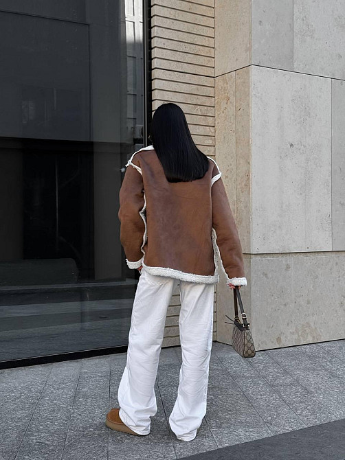 Женская стильная повседневная дубленка замша на барашке 48/50 Одесса - изображение 3