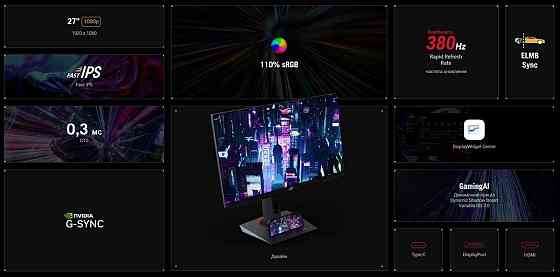 Монітор Asus 27" ROG Strix XG279CNS (90LM0AW0-B01371) IPS Black 380Hz ( 18429 ) Харків