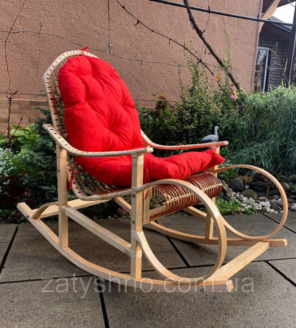 Крісло-гойдалка букова, плетена з лози Київ - фото 2