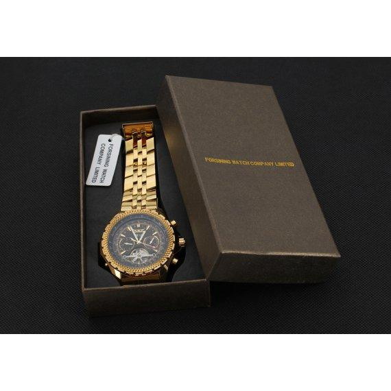 Чоловічий наручний класичний годинник Jaragar Exclusive (Золотистий) Київ - фото 5