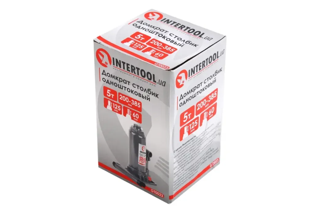 Домкрат гідравлічний 5 т 200-385м Intertool з передохр. клапаном Вінниця - фото 3