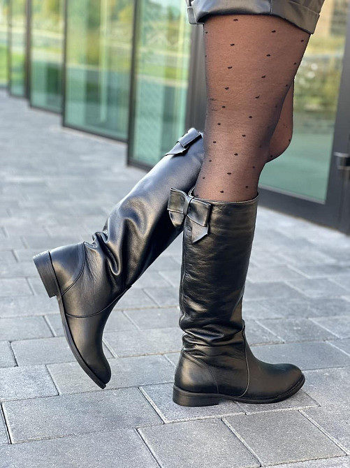 Чоботи жіночі BOGATKO чорні натуральна шкіра висота 36см обхват 36-38см (3895) Коломыя - изображение 7