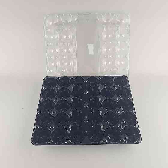 Комплект упаковки  для куриных яиц 30 ячеек верх прозрачная+низ черная  (50 шт) Харьков