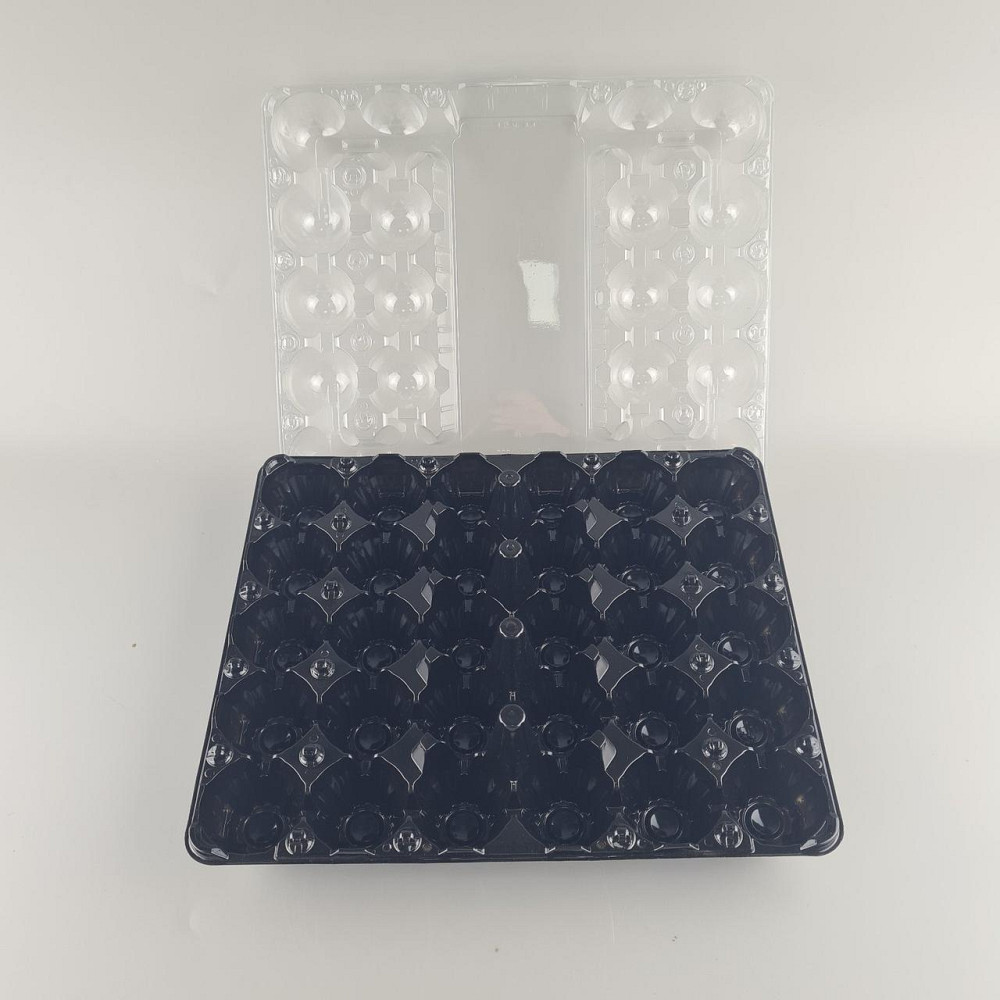 Комплект упаковки  для куриных яиц 30 ячеек верх прозрачная+низ черная  (50 шт) Харьков - изображение 3