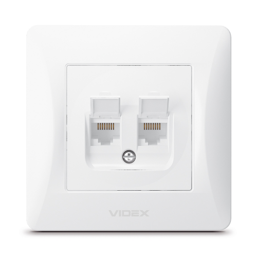 BINERA білий Розетка внутрішня 2-а CAT6+CAT6 комп'ютерна Videx Житомир
