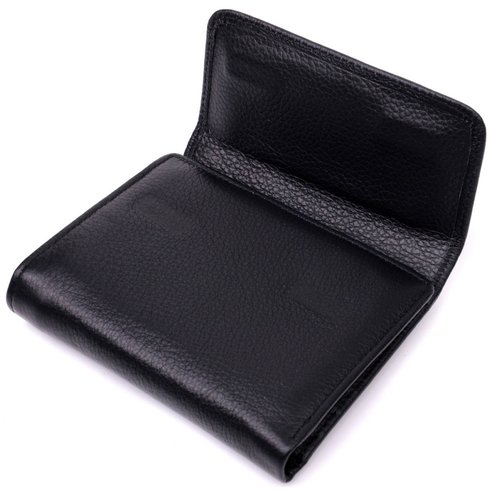 Симпатичний жіночий гаманець із монетницею з натуральної шкіри Чорний (ST Leather) Київ - фото 7