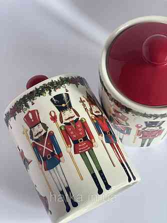 Банку новорічна для солодощів круп чаю керамічна Лускунчик 600мл Київ