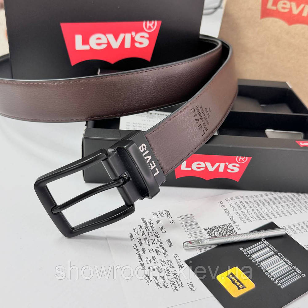 Чоловічий подарунковий набір ремінь із двома пряжками (517) Київ - фото 6