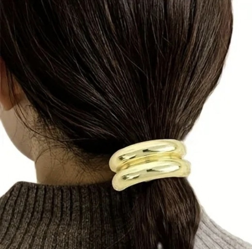 Гумка для волосся із золотистою вставкою Сміла - фото 1