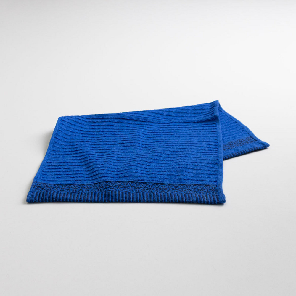 Махровий кухонний рушник з бордюром 30х50 см 400г/м2 GM Textile (Синій) Суми - фото 1