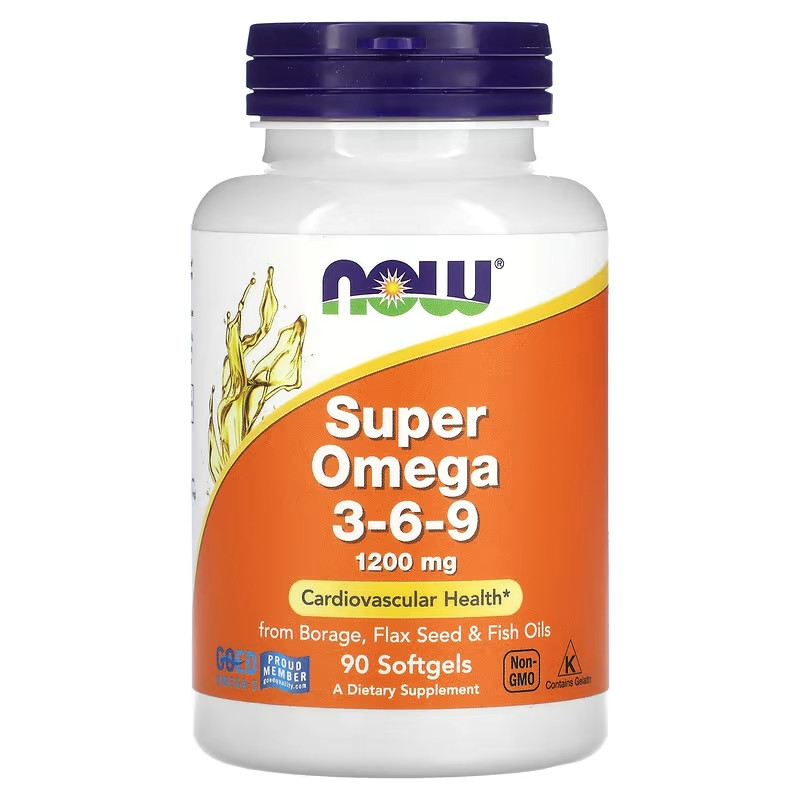 Суперомега 3-6-9 NOW Super Omega 3-6-9, 1,200 mg, 90 Softgels Луцьк - фото 1