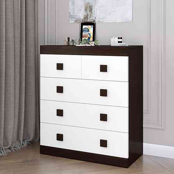 Комод для речей Еверест на 5 ящиків Соната-3 80х38х94 венге + білий (DTM-2603) Львів