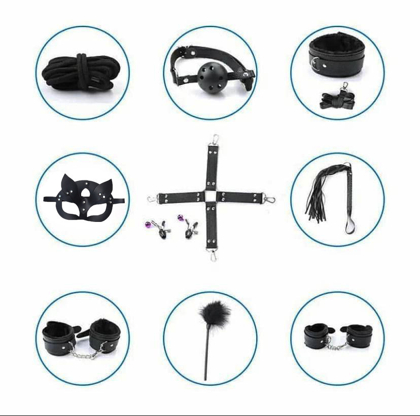 БДСМ набор (Бандажный набор) из 10 предметов - Черный – Садо-мазо Винница - изображение 2