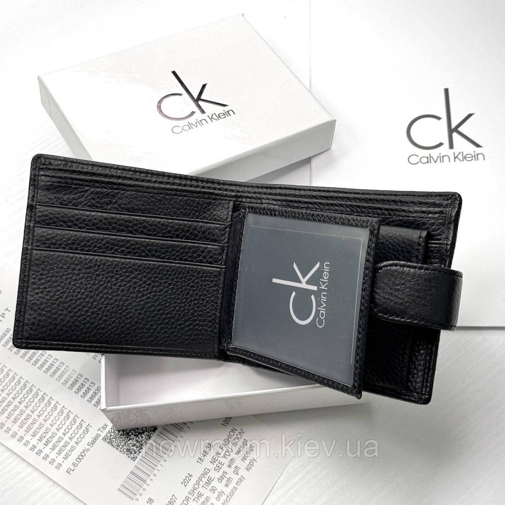 Кожаный мужской кошелек CK с застежкой (6605) Киев - изображение 4