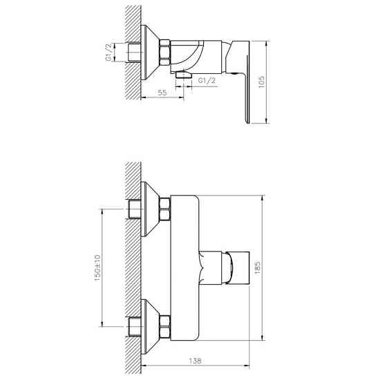 Змішувач для душа Haiba Alex 003   ( HB0881 ) 24220 Харків
