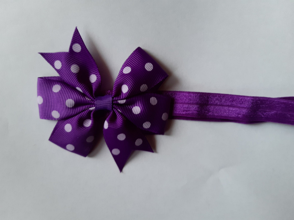 Дитяча пов'язка в горох one size фіолетовий Київ - фото 2