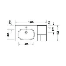 Раковина  Duravit Aurena meblowa 100,5x50,5 cm lewa biały półmat z powłoką HygieneGlaze Plus 239110AC00 - Киев - изображение 1