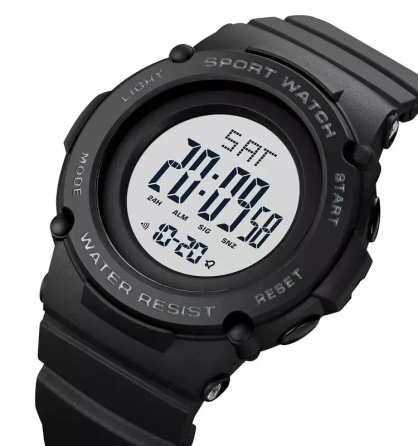 Спортивний наручний годинник Skmei 1957 (Чорний з білим циферблатом) Київ