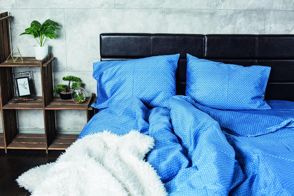 Ecotton Комплект постільної білизни Ecotton двоспальний Євро 210х220 см Королівський синій Киев - изображение 2