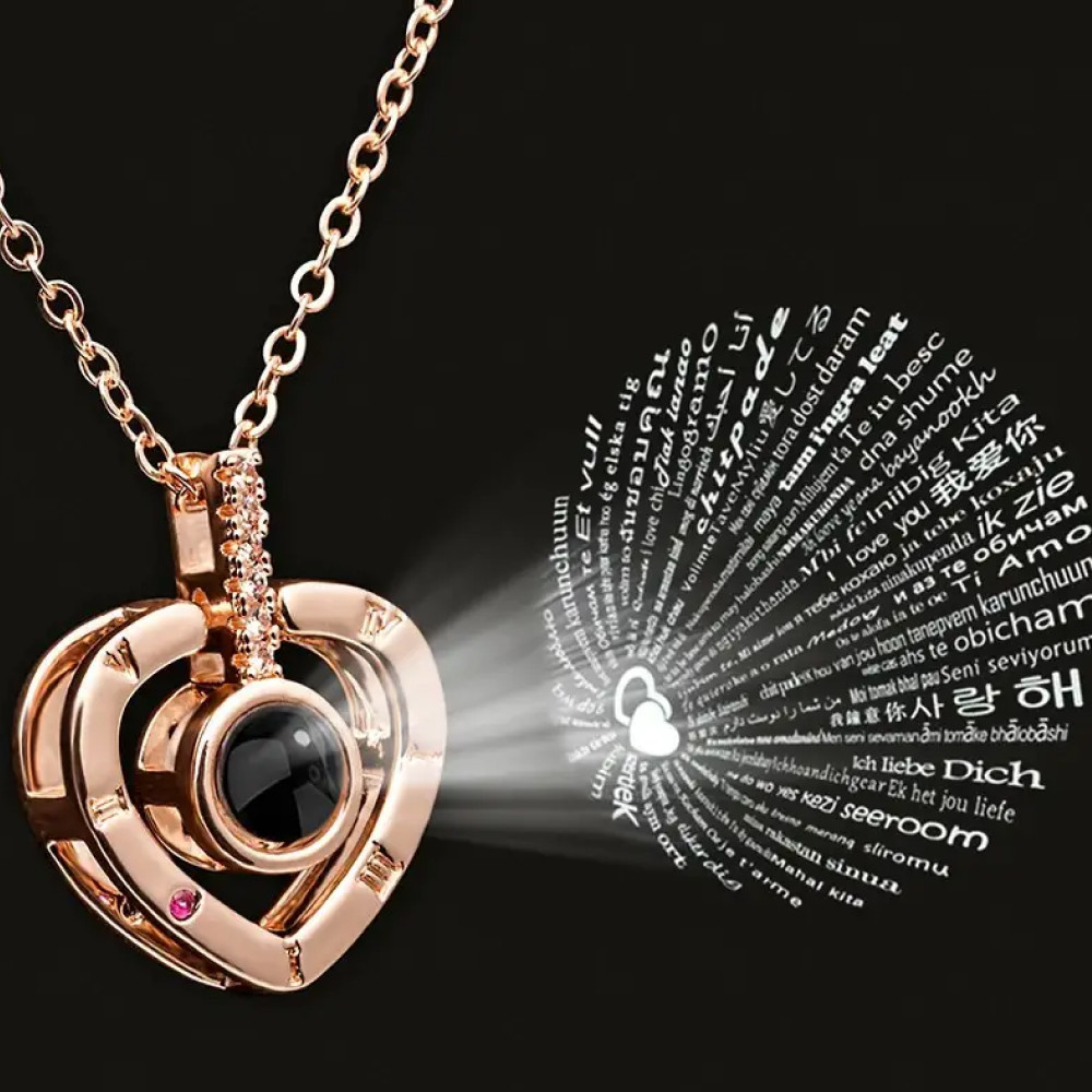 Кулон з ланцюжком та проекцією "I love you",Золотий SBR Київ - фото 1