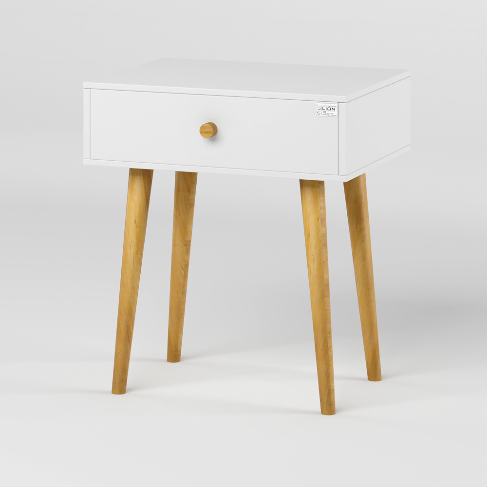 Тумба прикроватная LION Хьюге-4 Нимфея Альба (белый) (LION-041001) Днепр - изображение 2