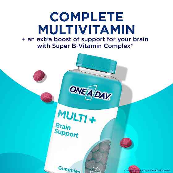 Вітаміни One-A-Day Multi + Brain Support, 100 Gummies Луцьк