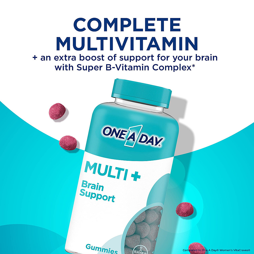 Вітаміни One-A-Day Multi + Brain Support, 100 Gummies Луцьк - фото 3