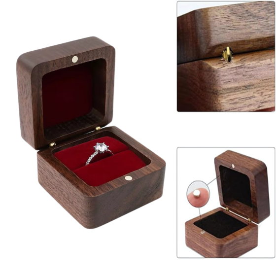 Коробочка для колец деревянная,коробка ювелирная свадебная, футляр обручальных колец для свадьбы или предложения руки и серца Каменец-Подольский