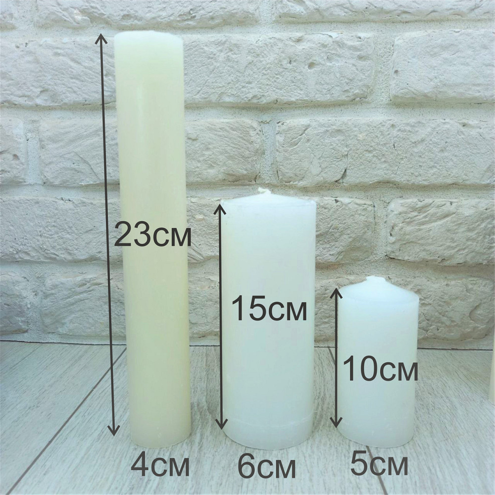 Свеча хозяйственная парафиновая 24×4 см — белая толстая свеча длительного горения (72 часа) Харьков - изображение 2