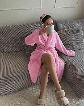 Жіночий затишний теплий халат «ЗЕФІРКА»  з поясом Махра Тедді Одеса