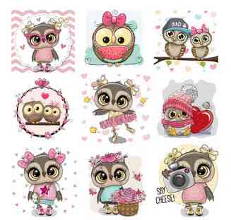 Термонаклейка для одежды Совы Киев