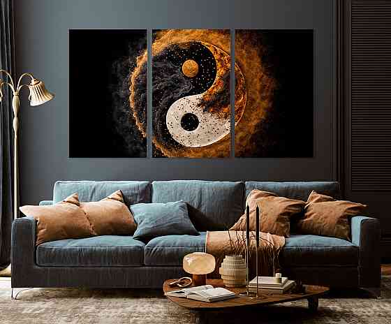 Модульная картина в гостиную / спальню  Інь-Янь   ART-103_3A 100х150 см Киев