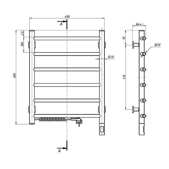 Полотенцесушитель электрический Navin Камелия 480х600 Sensor с таймером, белый 12-007133-4860 Киев