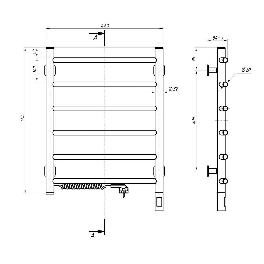 Полотенцесушитель электрический Navin Камелия 480х600 Sensor с таймером, белый 12-007133-4860 Киев - изображение 5