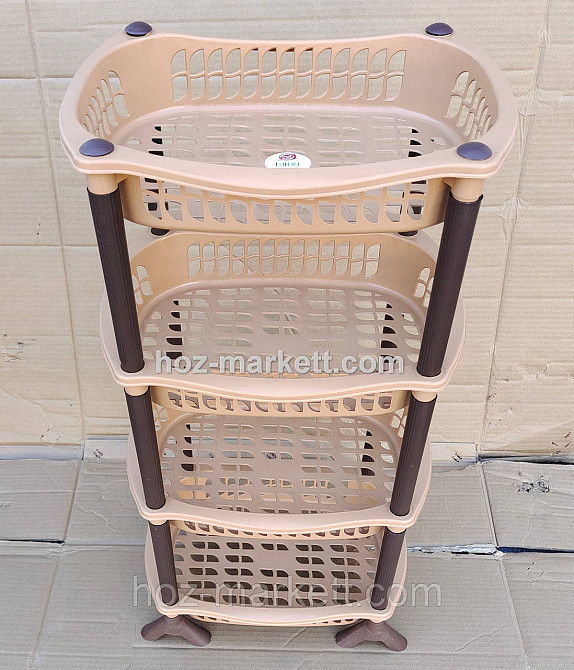 Полиця етажерка пластикова для ванни та кухні бежева Харків - фото 8