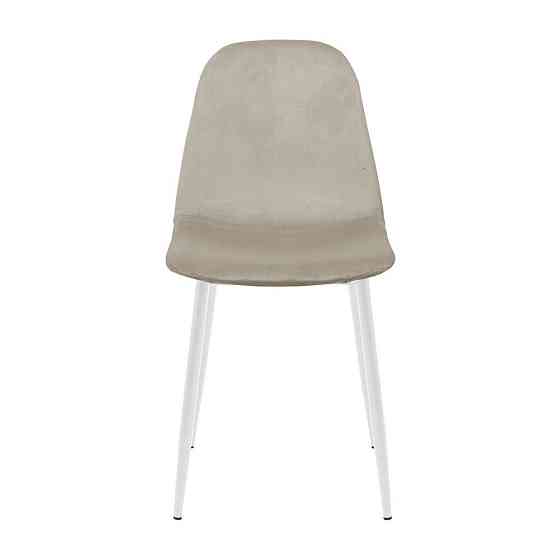 Стілець крісло м'який MacaoDesign U Jasmine 21 білі ніжки Світло-бежевий Київ