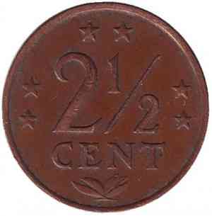 Монета 2,5 цента. 1971 год, Нидерландские Антильские острова. Полтава