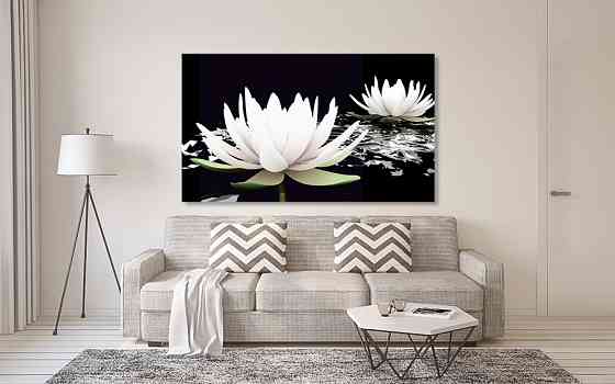 Картина холст у вітальню / спальню   Лотос    MLP_82 ( 60х30см ) 50x100 см Київ