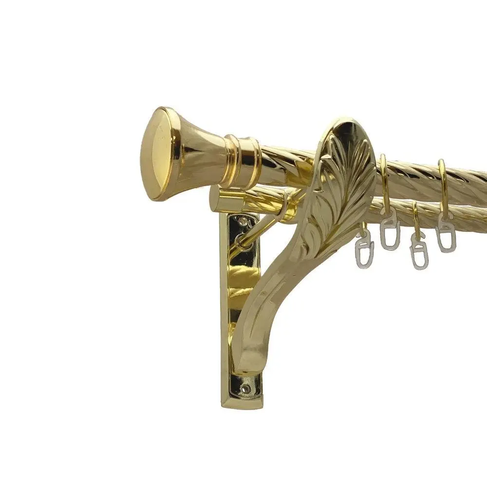 Карниз Orvit Люксор металевий дворядний ретро скручена труба кільце металеве Золото 25\19 мм 300 см Львов - изображение 1